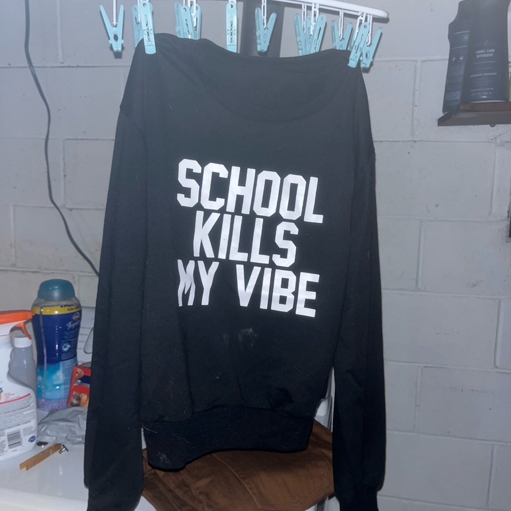Shein Black Graphic Sweater